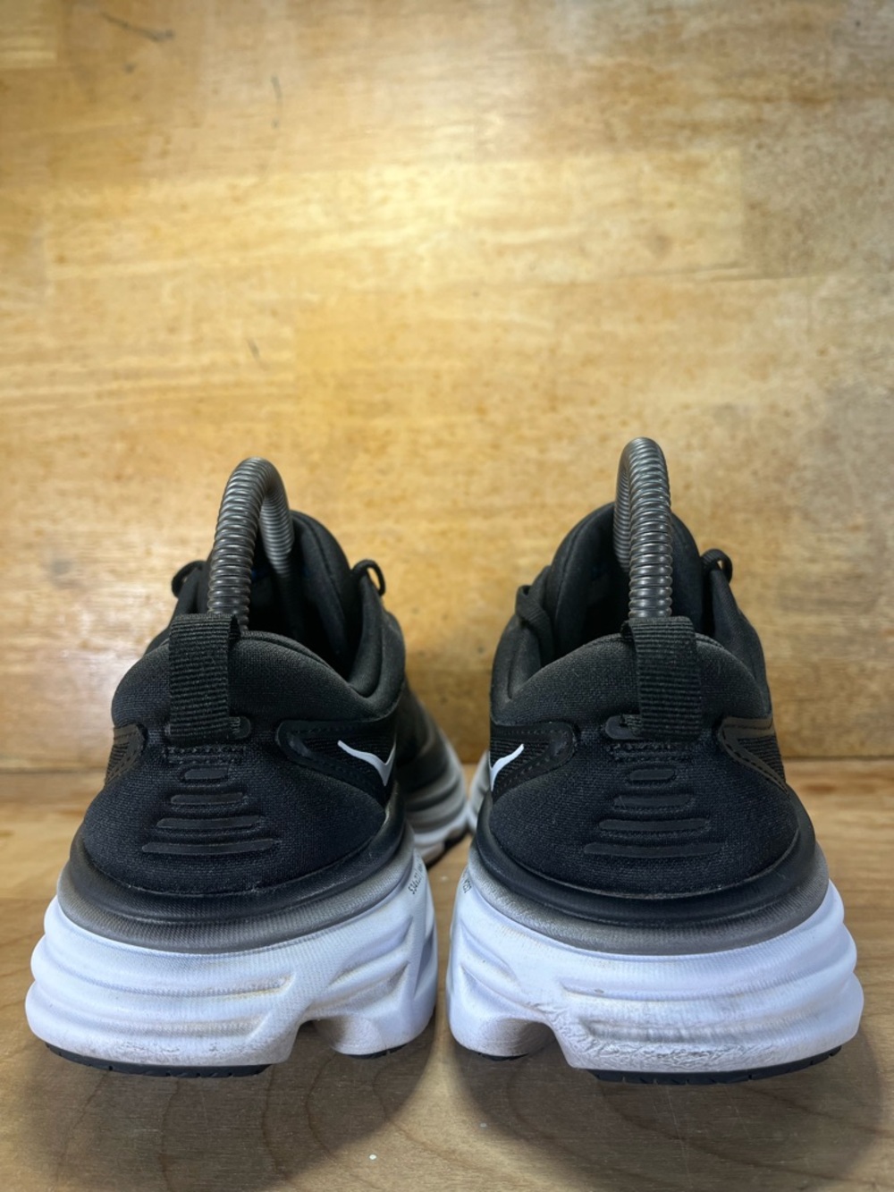 Hoka One One Bondi 8 Womens Size 6.5 Running Shoes Sneakers Black White - Picture 5 of 12